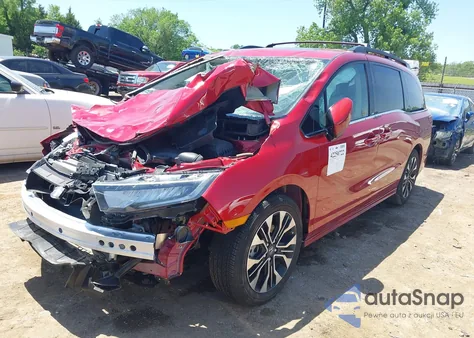 2025 Honda Odyssey Elite из США, поврежденный, VIN 5FNRL6H98SB009344